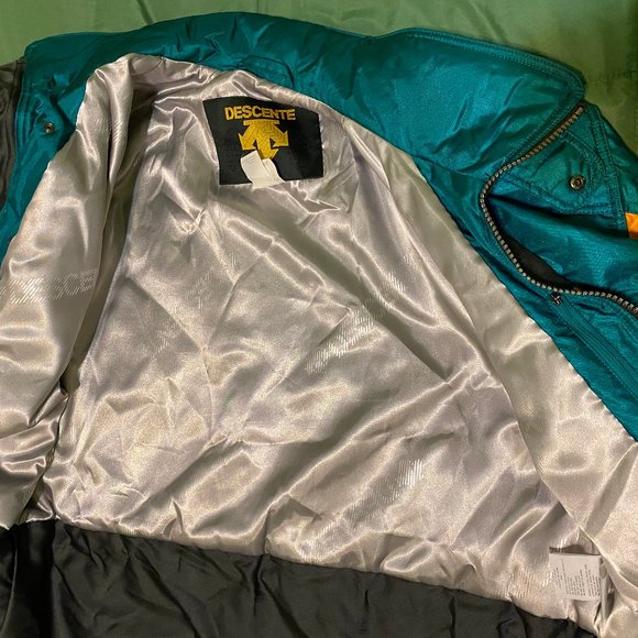 Vintage Descente Ski Jacket Coat Mens Size Large Teil Black Purple & Orange - Picture 10 of 11